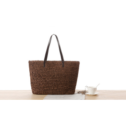 Large beach bag made from straw