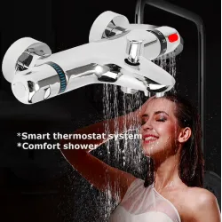 Robinet douche salle de bain - mural monté - set