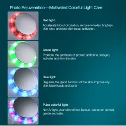 Piel7 colores LED - foton ultrasónico lifting de la cara - limpiador - arrugas removedor - masajeador de belleza