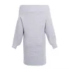 Off-Schulter Strickkleid - lose Pullover
