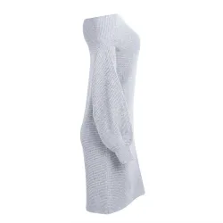 Off-shoulder stickad klänning - lös tröja