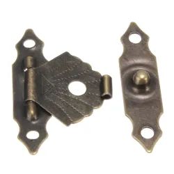Antik hasp latch - dekorativ möbelskydd - 12 bitar