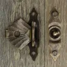 Antik hasp latch - dekorativ möbelskydd - 12 bitar