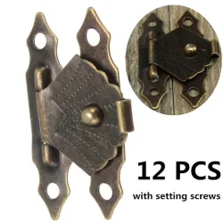 Antik hasp latch - dekorativ möbelskydd - 12 bitar