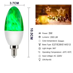 3W 5W 9W - E27 E26 E14 E12 Led 85-265V - lamppu, jossa on tulivaikutus