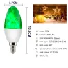 3W 5W 9W - E27 E26 E14 E12 Led 85-265V - lampadina con effetto fuoco - verde