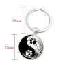 Yin Yang - chaveiro redondo de vidro