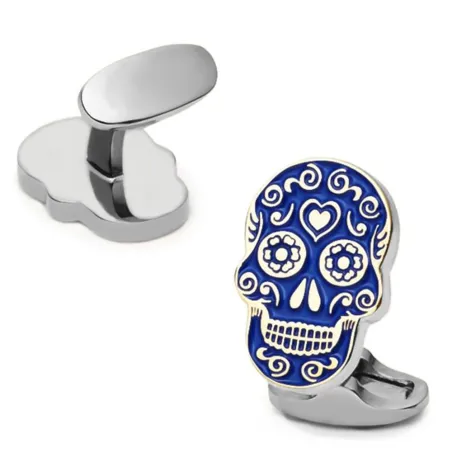 Klassiska cufflinks med blå skalle