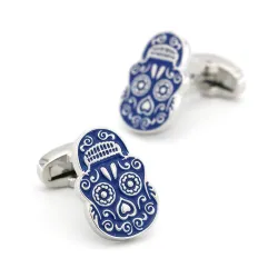 Klassiska cufflinks med blå skalle