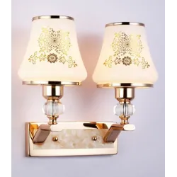 LED wall lamp - single & double head - gold crystalWall lights