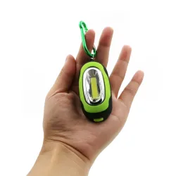 Mini COB LED 3-modes flashlight with karabinerKeyrings