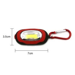 Mini COB LED 3-modes flashlight with karabinerKeyrings