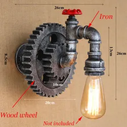 Vintage järn rör - vägg lampa