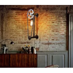 ApliquesLámpara de pared vintage con cadena de bicicletas