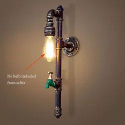 Vintage water pipe - wall lamp