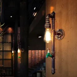 Vintage water pipe - wall lamp