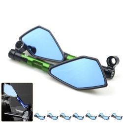 Motorcycle aluminum rear view mirrors with blue glass for Kawasaki Z900 Z900RS Z800 Z1000