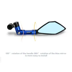 Motorcycle aluminum rear view mirrors with blue glass for Kawasaki Z900 Z900RS Z800 Z1000