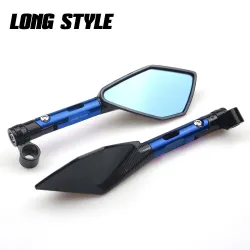 Motorcycle aluminum rear view mirrors with blue glass for Kawasaki Z900 Z900RS Z800 Z1000