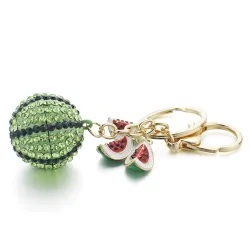 Green crystal watermelon - keychain