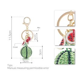 Grönt kristallvattenmelon - keychain