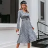 Vintage Plaid Kleid mit Gürtel