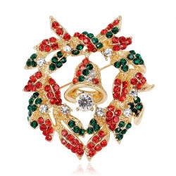 Christmas colorful crystals brooch