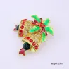 Christmas crystal brooch with jingle bell