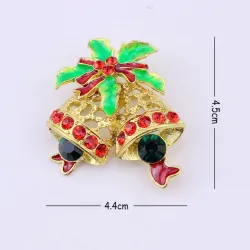 NavidadBroche de cristal de Navidad con campana jingle