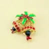 NavidadBroche de cristal de Navidad con campana jingle