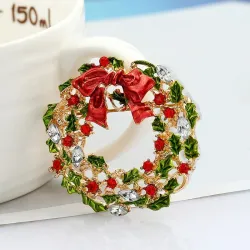 Christmas mistletoe wreath, tunnetuin esittäjä brooch