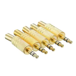 1/8 "3,5 mm guld manlig plug koax kabel - professionell ljudadapter anslutning 5 bitar