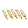 1/8 "3,5 mm guld manlig plug koax kabel - professionell ljudadapter anslutning 5 bitar