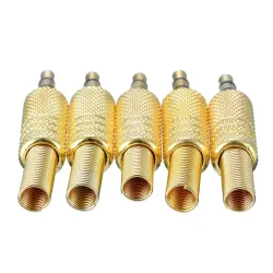 1/8 "3,5 mm guld manlig plug koax kabel - professionell ljudadapter anslutning 5 bitar