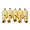 1/8 "3,5 mm guld manlig plug koax kabel - professionell ljudadapter anslutning 5 bitar