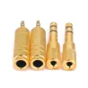 1/4" 6,35mm jack stereo kultakaapeli - 6,5 mm - 3,5 mm - ääni adapteri - kuulokkeet mikrofoni 4 kappaletta