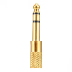 1/4" 6,35 mm jack stereo guldkabel - 6,5 mm till 3,5 mm - ljudadapter - omvandlare för hörlursmikrofon 4 bitar