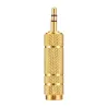 1/4" 6,35 mm jack stereo guldkabel - 6,5 mm till 3,5 mm - ljudadapter - omvandlare för hörlursmikrofon 4 bitar