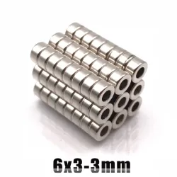 N35 - neodymiummagneetti - vahva reikä - 6 * 3 * 3 mm - 50 kappaletta