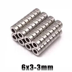 N35 - neodymiummagneetti - vahva reikä - 6 * 3 * 3 mm - 50 kappaletta