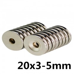 N35 neodymium magnet - super strong round ring 20 * 3 * 5mm 10 pieces