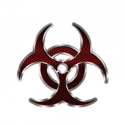 Biohazard punainen hex - vinyyliauto tarra 12 * 12 cm