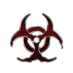 Biohazard rote Hexe - Vinyl Auto Aufkleber 12 * 12cm