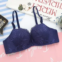 Floral bra - front closure - push up - wireless