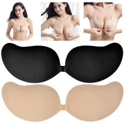 Adhesive bra med push up - sömlös - strapless - front stängning