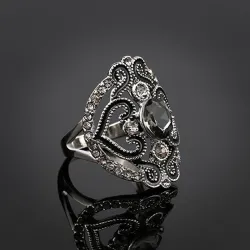 Carving - bague creuse avec des cristaux