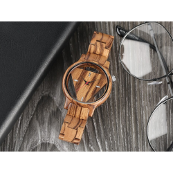 Relojestriángulo geométrico - reloj de cuarzo de madera - unisex