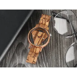 Relojestriángulo geométrico - reloj de cuarzo de madera - unisex