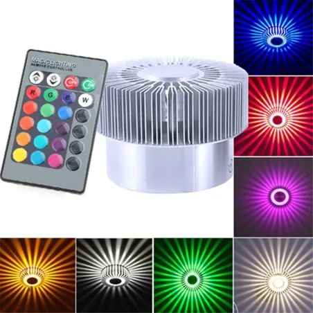 Smart LED 3W - alumiinikatto - kauko-ohjaus - RGB