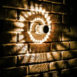 Luz de parede LED com furo espiral - RGB - controlador remoto